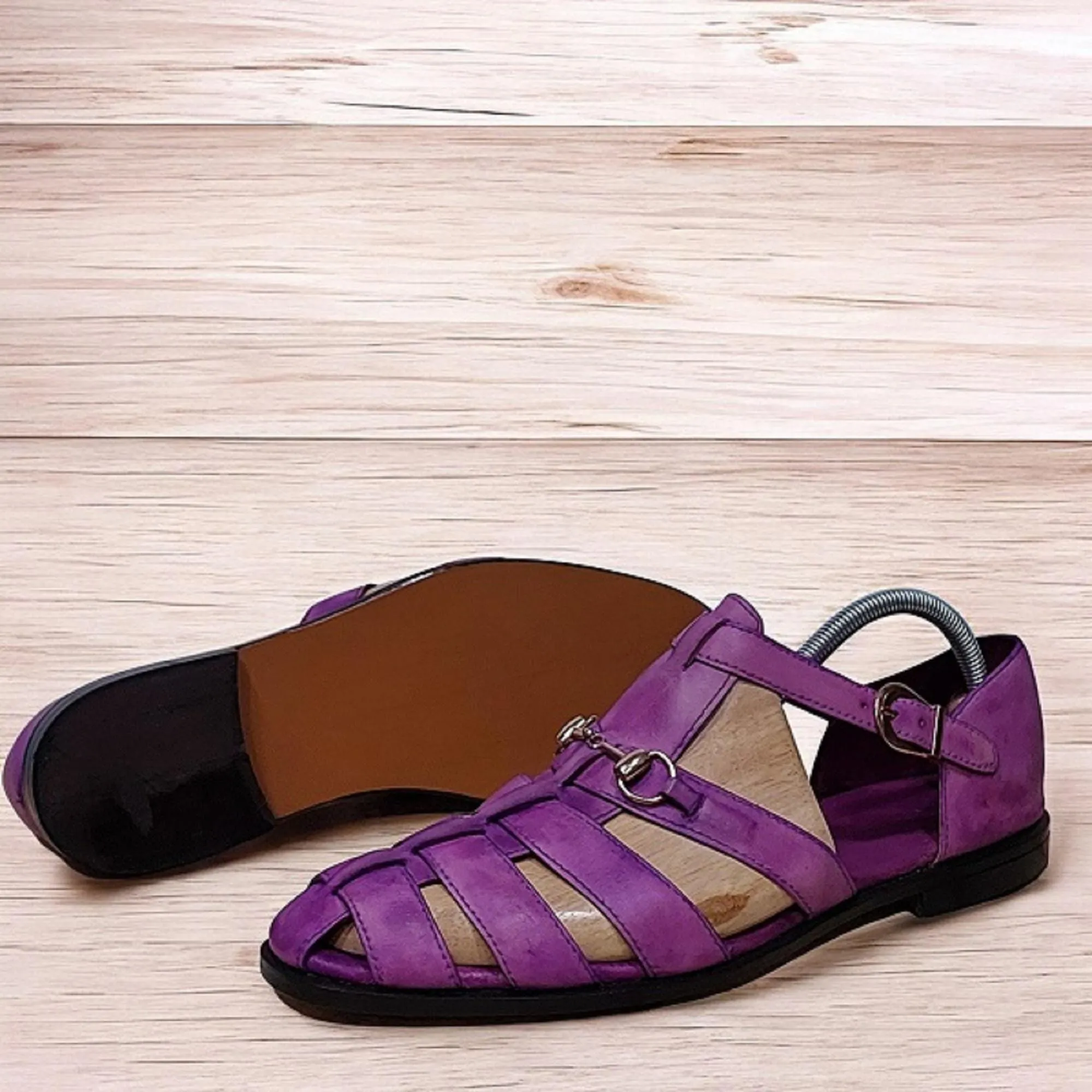 Purple Handmade Sandals for a Stylish Summer Look
