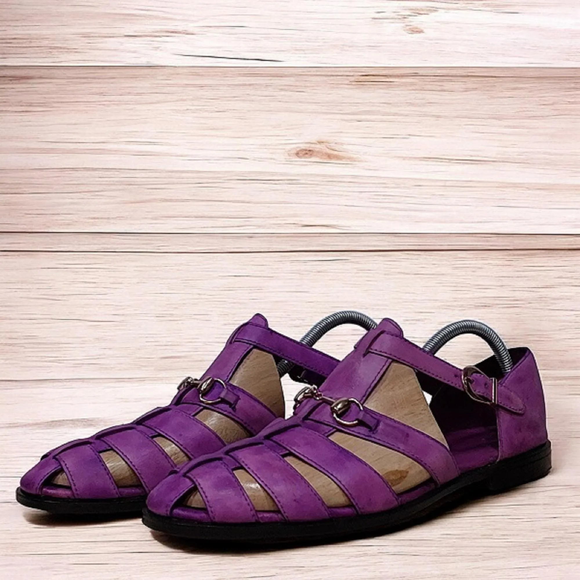 Purple Handmade Sandals for a Stylish Summer Look