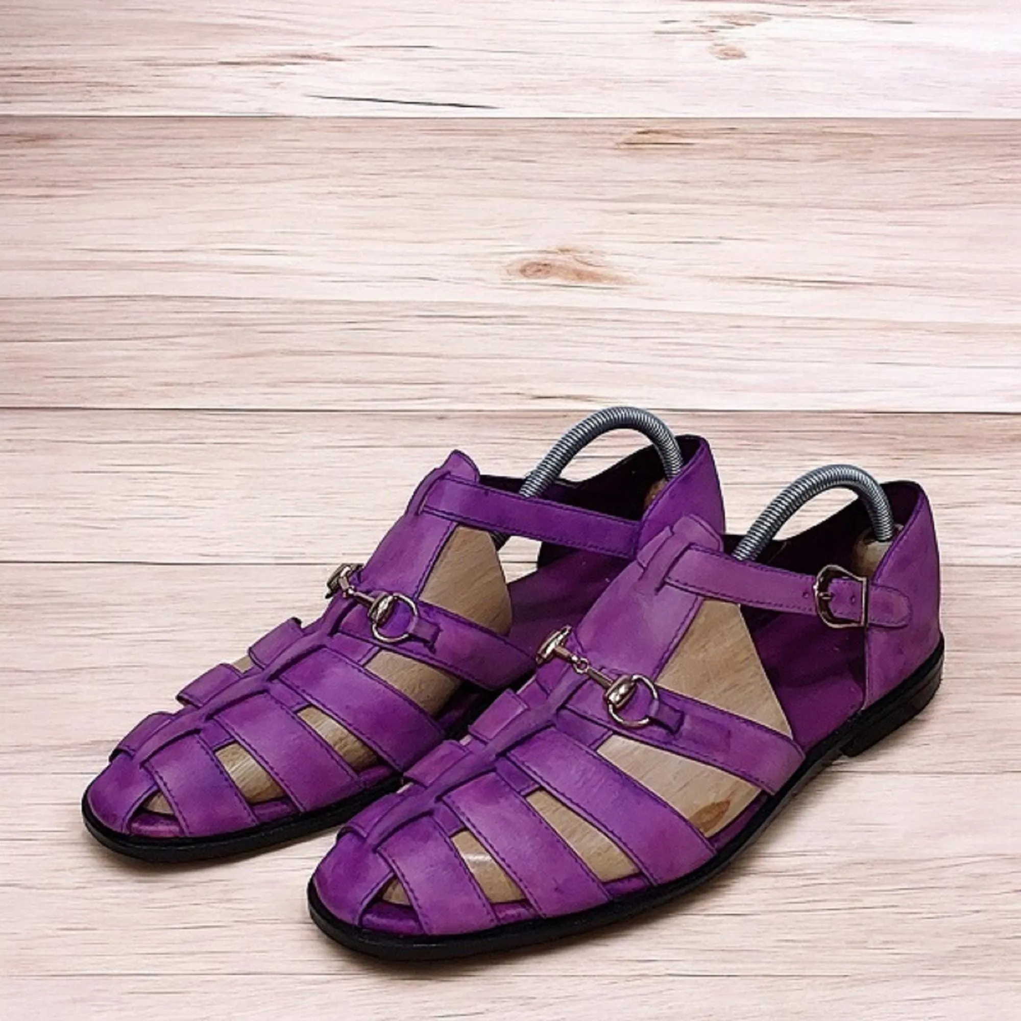 Purple Handmade Sandals for a Stylish Summer Look