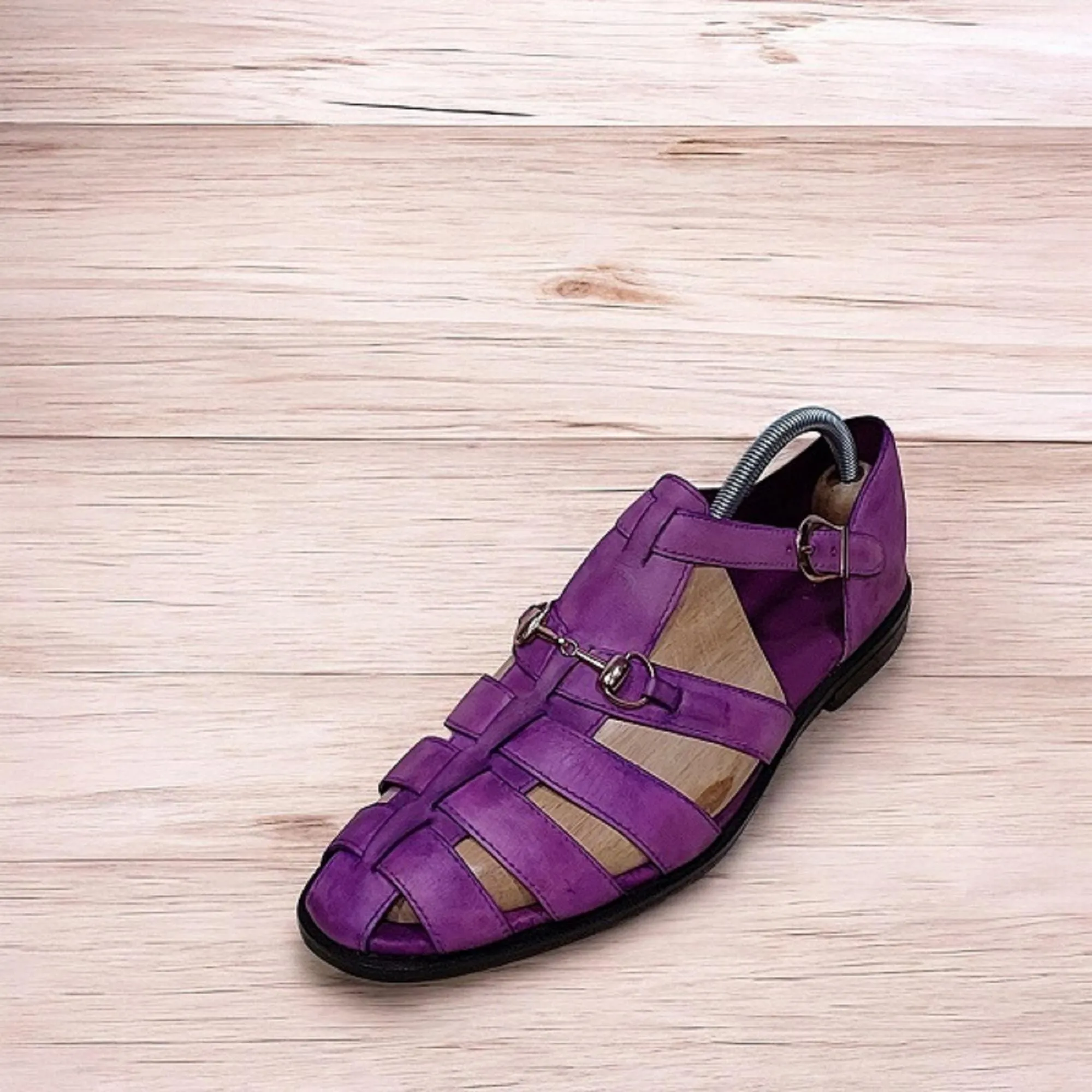 Purple Handmade Sandals for a Stylish Summer Look