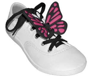ShoeFlys ® Funsets™ | Butterflies Black & Hot Pink with Black Laces