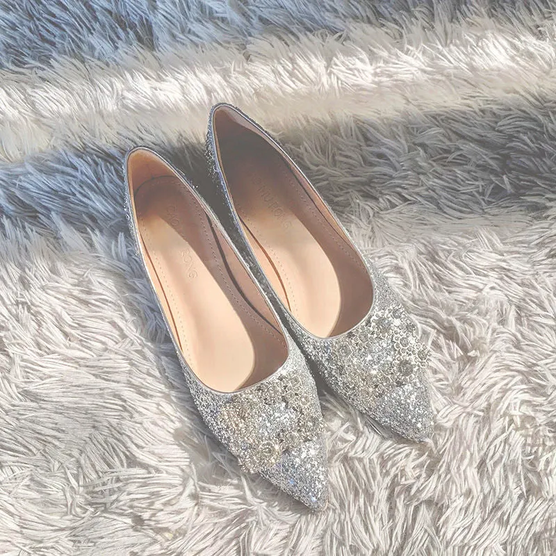 Silver Glitter Wedding Shoes