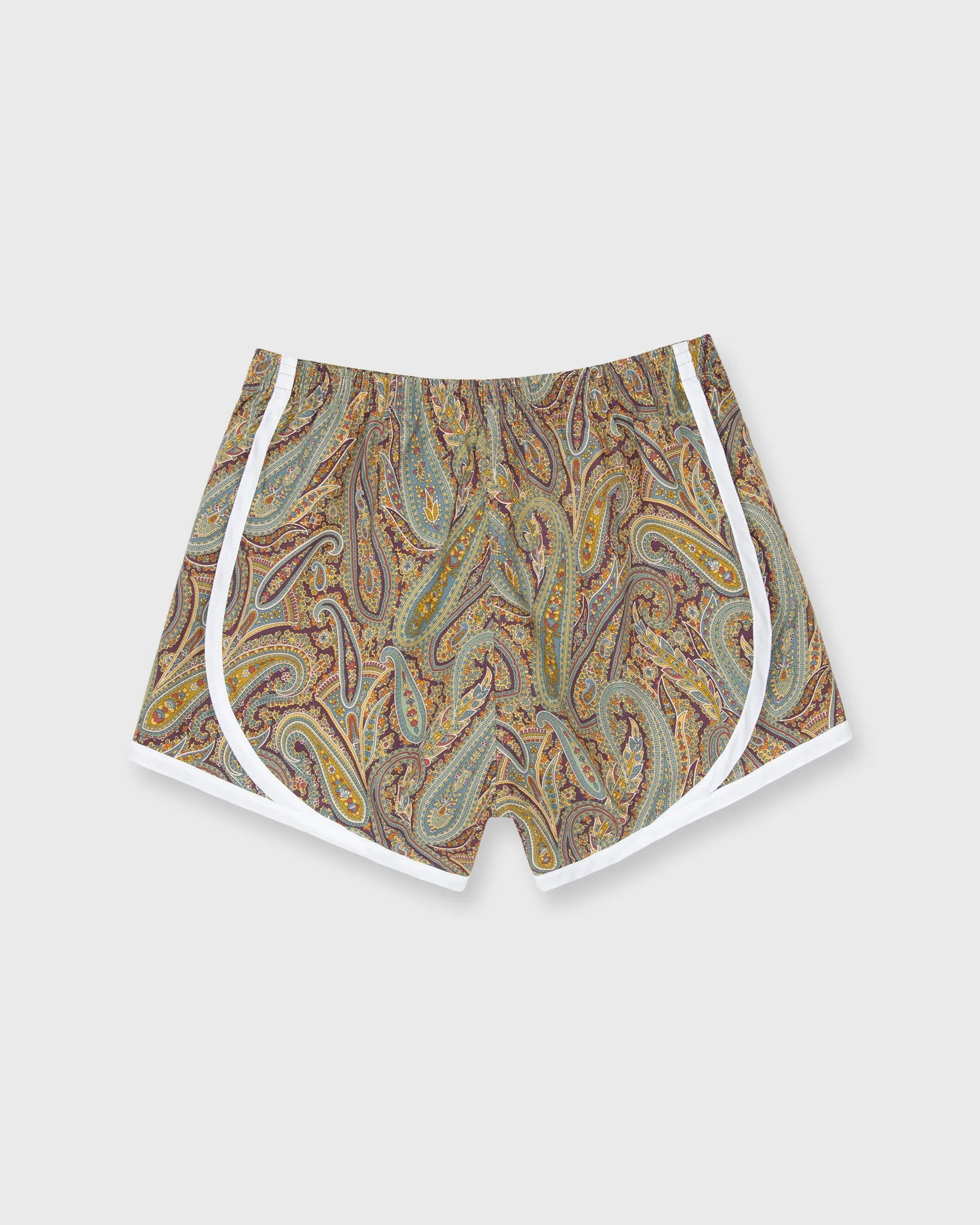 Track Short in Bordeaux Multi Paisley Park Liberty Fabric