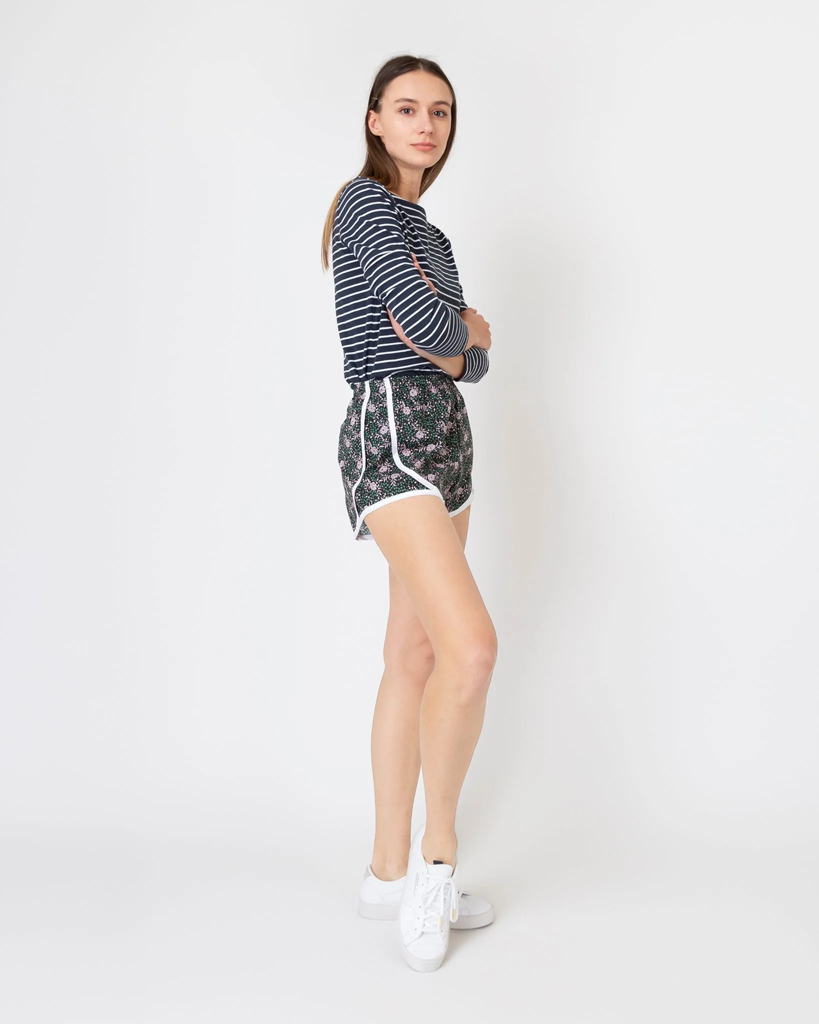 Track Short in Green/Pink Franklyn Liberty Fabric