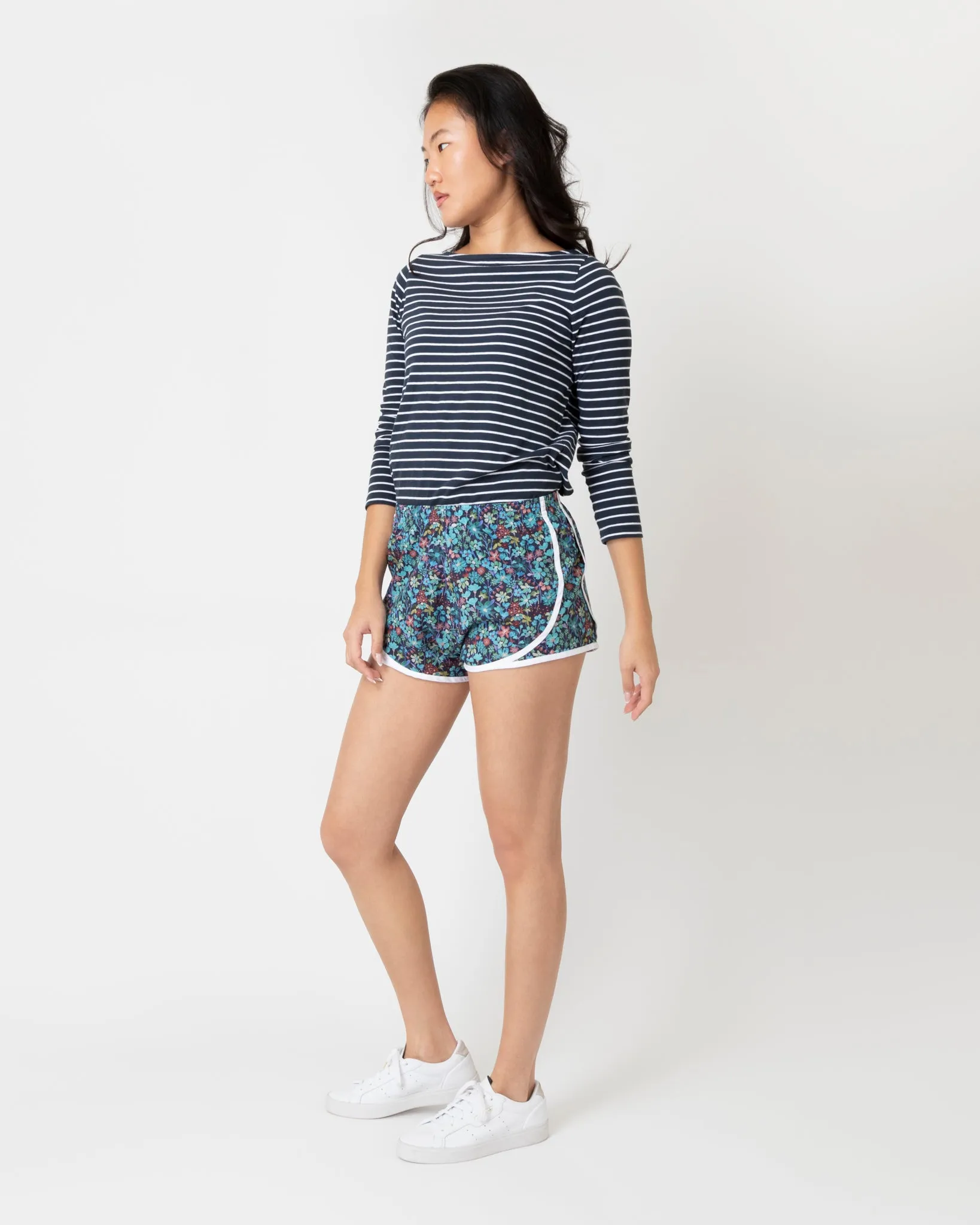 Track Short in Navy Multi Dreams Of Summer Liberty Fabric
