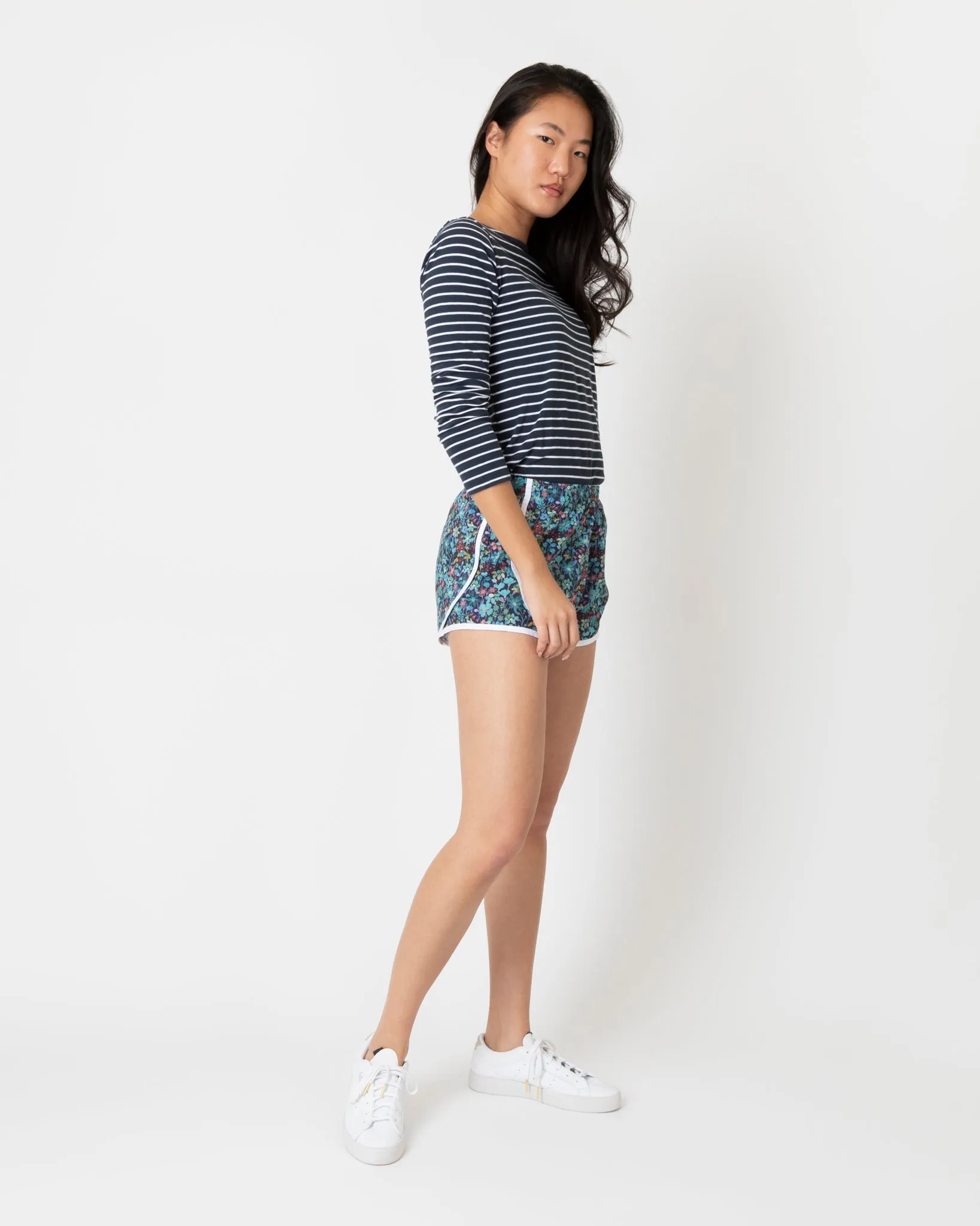 Track Short in Navy Multi Dreams Of Summer Liberty Fabric