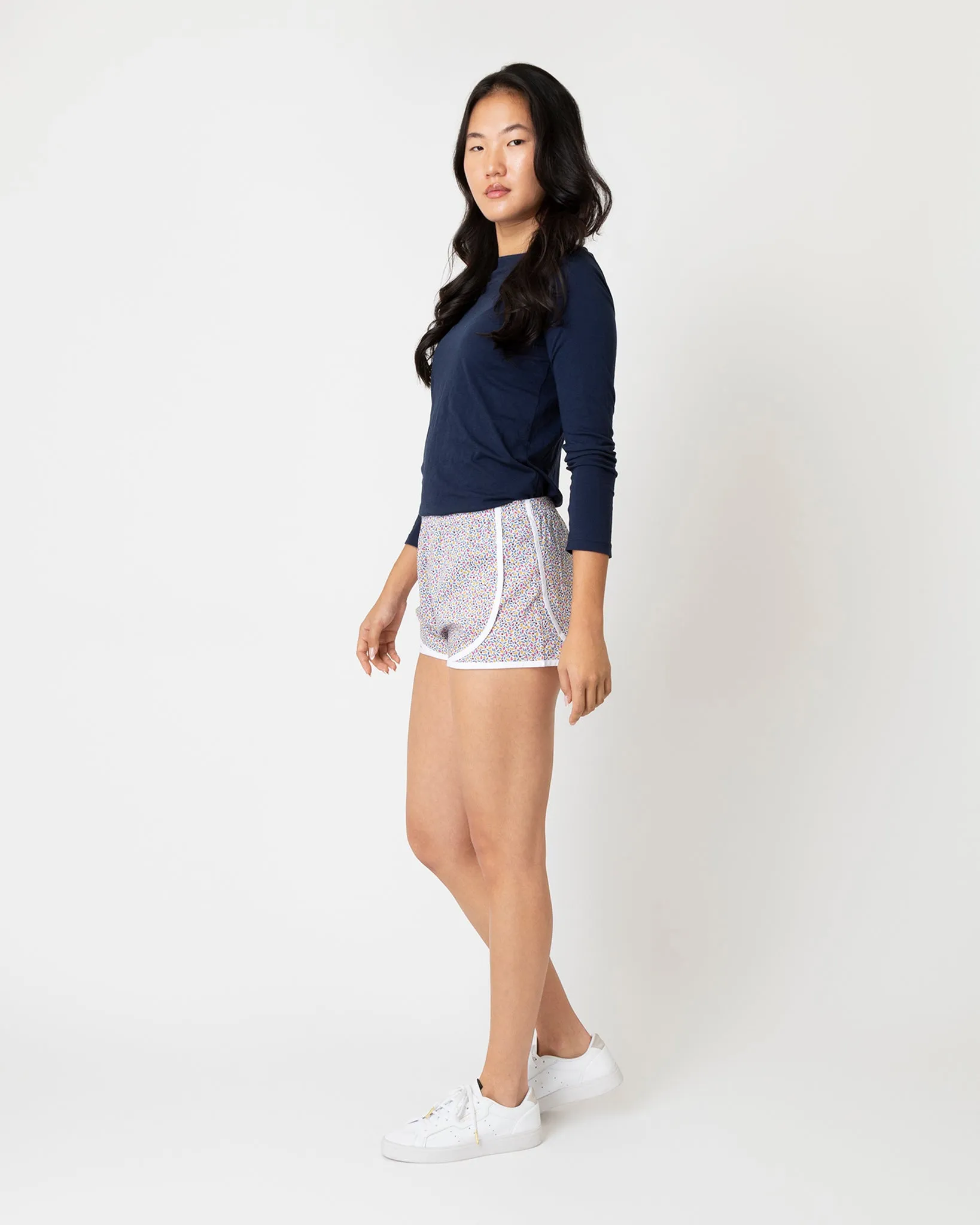 Track Short in Yellow/Red/Blue Floriana Liberty Fabric