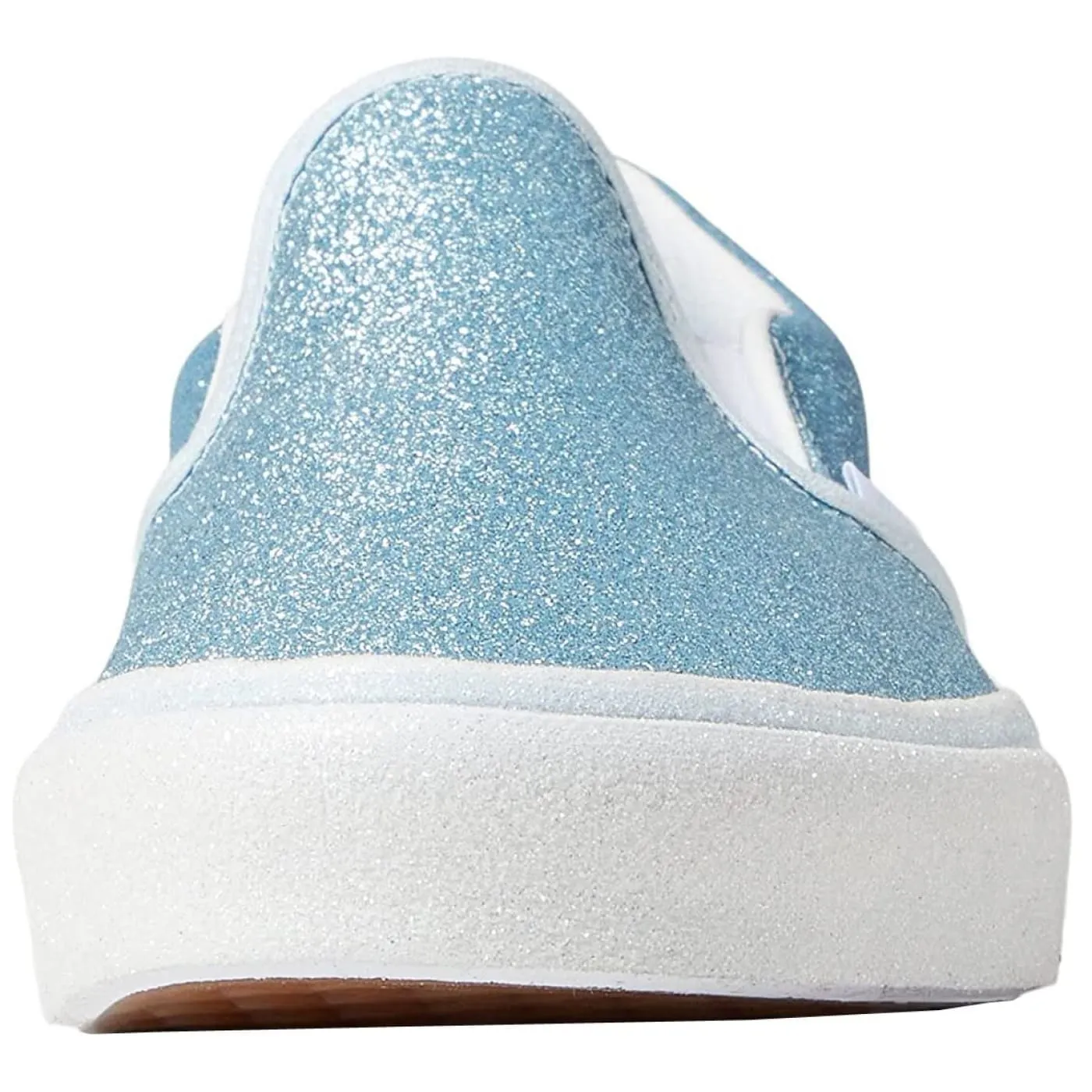Vans Classic Glitter Delicate Blue White Womens Skate Slip Ons Trainers