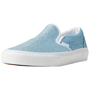 Vans Classic Glitter Delicate Blue White Womens Skate Slip Ons Trainers