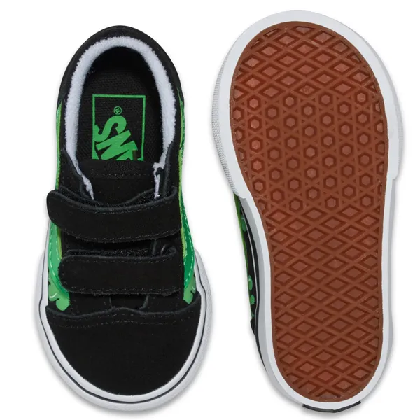 Vans - Kids Old Skool V Glow Slime Skate Shoes
