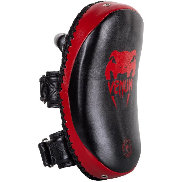 VENUM-03061-100 MUAY THAI BOXING MMA KICK PADS Leather Black Red