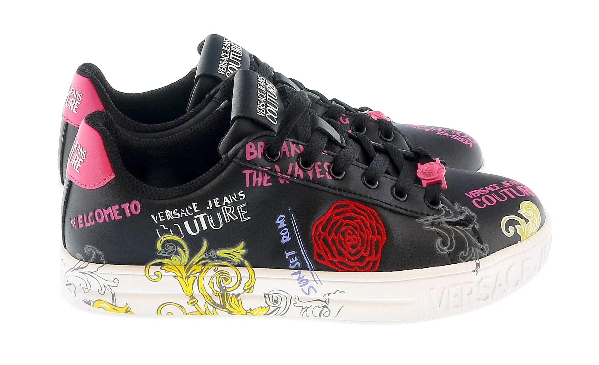 Versace Jeans Couture  Printed Fashion Court Sneakers-