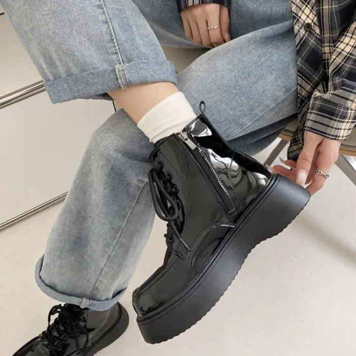 Vintage Lacquered Design Boots