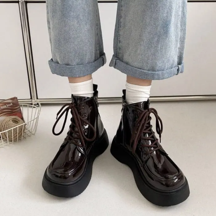 Vintage Lacquered Design Boots