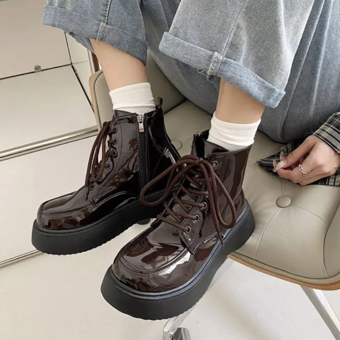 Vintage Lacquered Design Boots