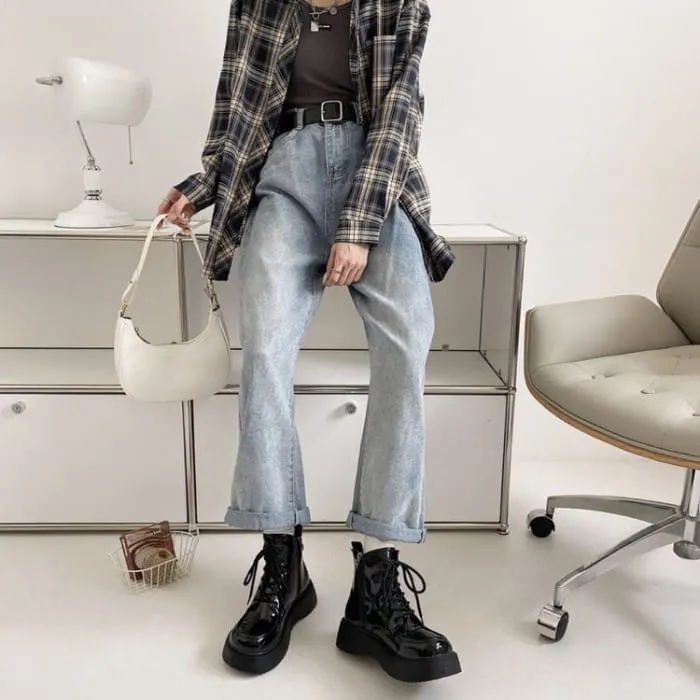 Vintage Lacquered Design Boots