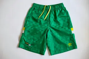 Win Athletics Checkerboard Umbro Shorts - Lime Green