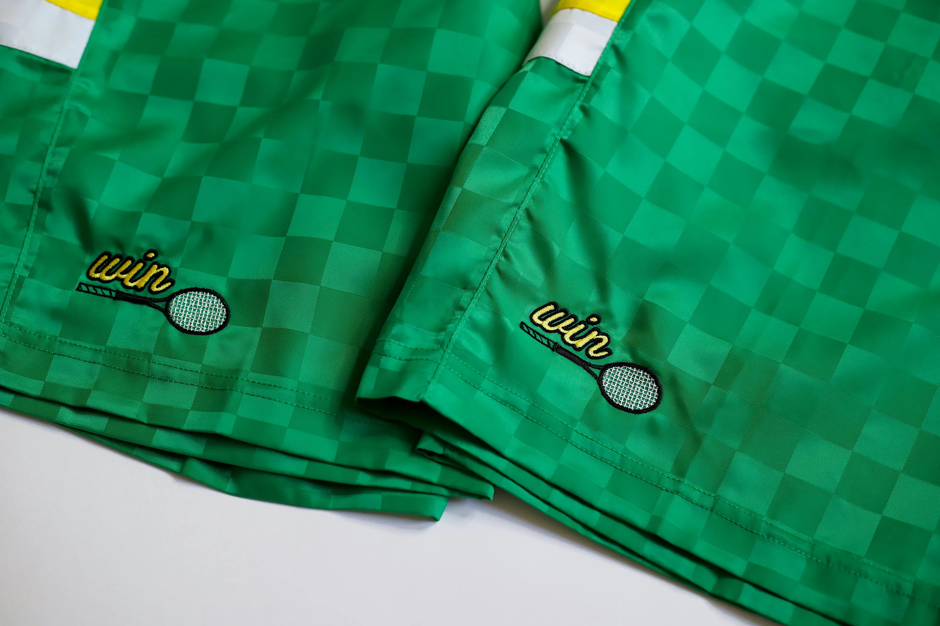 Win Athletics Checkerboard Umbro Shorts - Lime Green