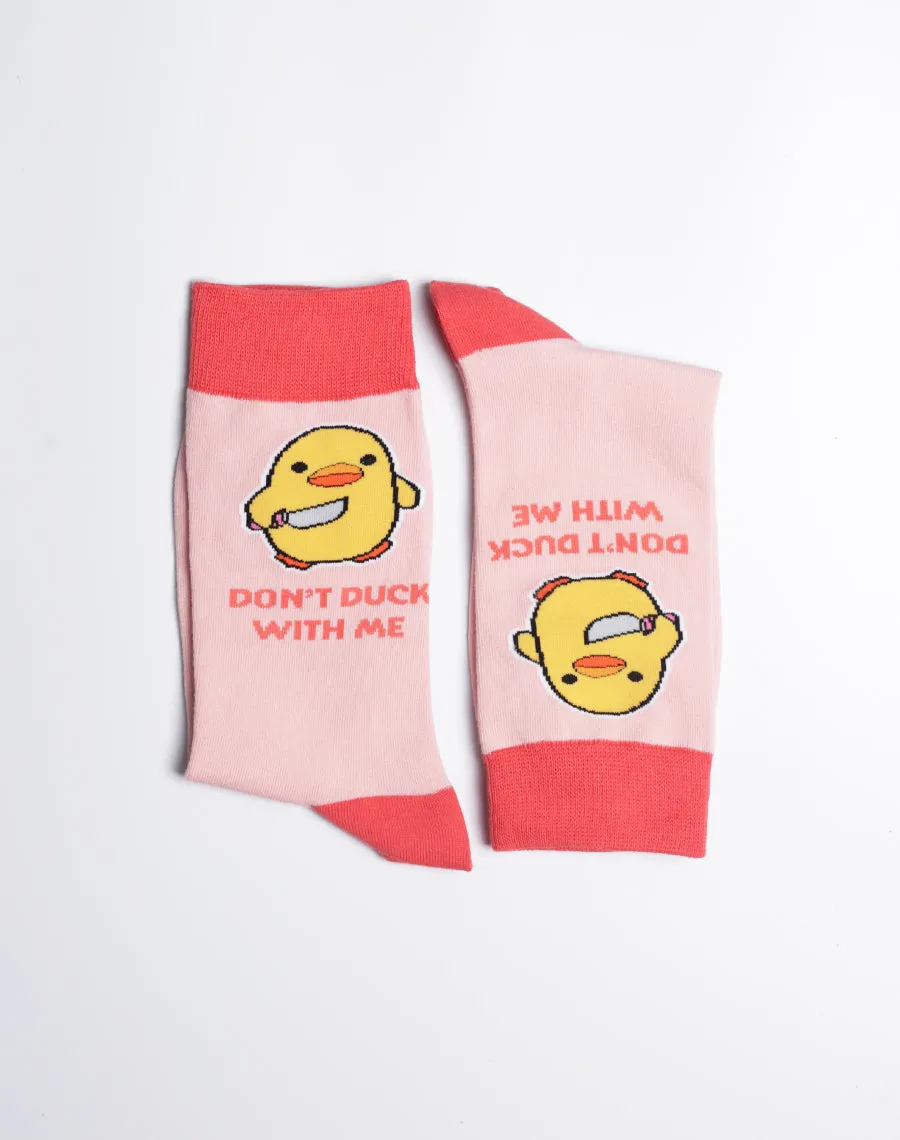 Women's Don't Duck With Me Funny Crew Socks