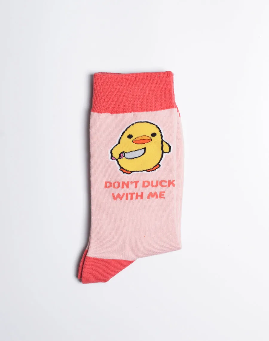 Women's Don't Duck With Me Funny Crew Socks